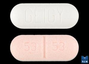 Pink Oval pill with imprint Geigy;53;53 — Lopressor hct Metoprolol tartrate 100 mg / hydrochlorothiazide 25 mg (view 2)